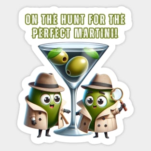 Martini Detective Duo Illustration Sticker